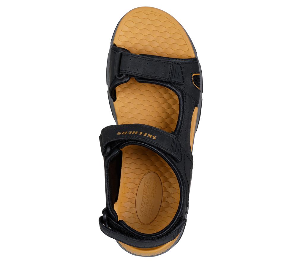 Men Skechers Relaxed Fit: Tresmen - Hirano Sandals Black  USA |  9241-QOMFG