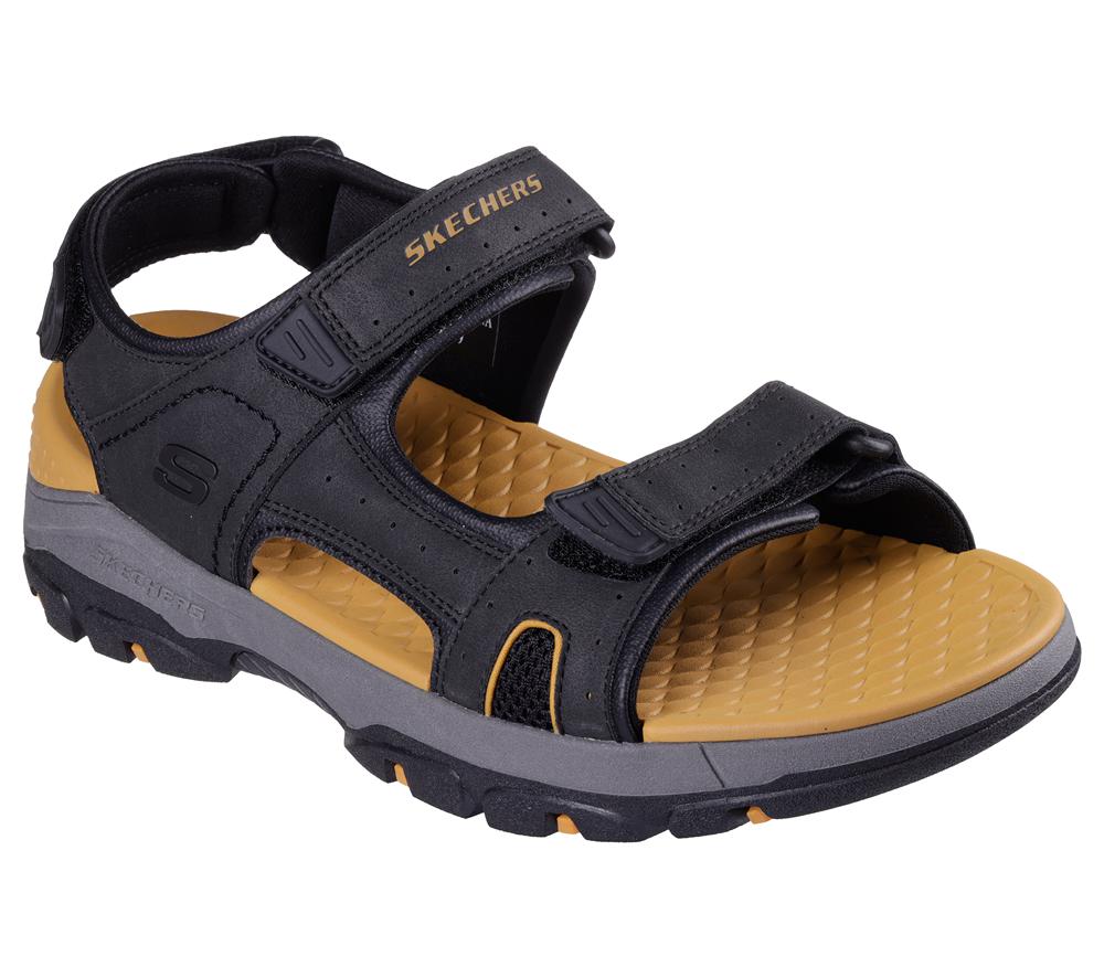 Men Skechers Relaxed Fit: Tresmen - Hirano Sandals Black  USA |  9241-QOMFG