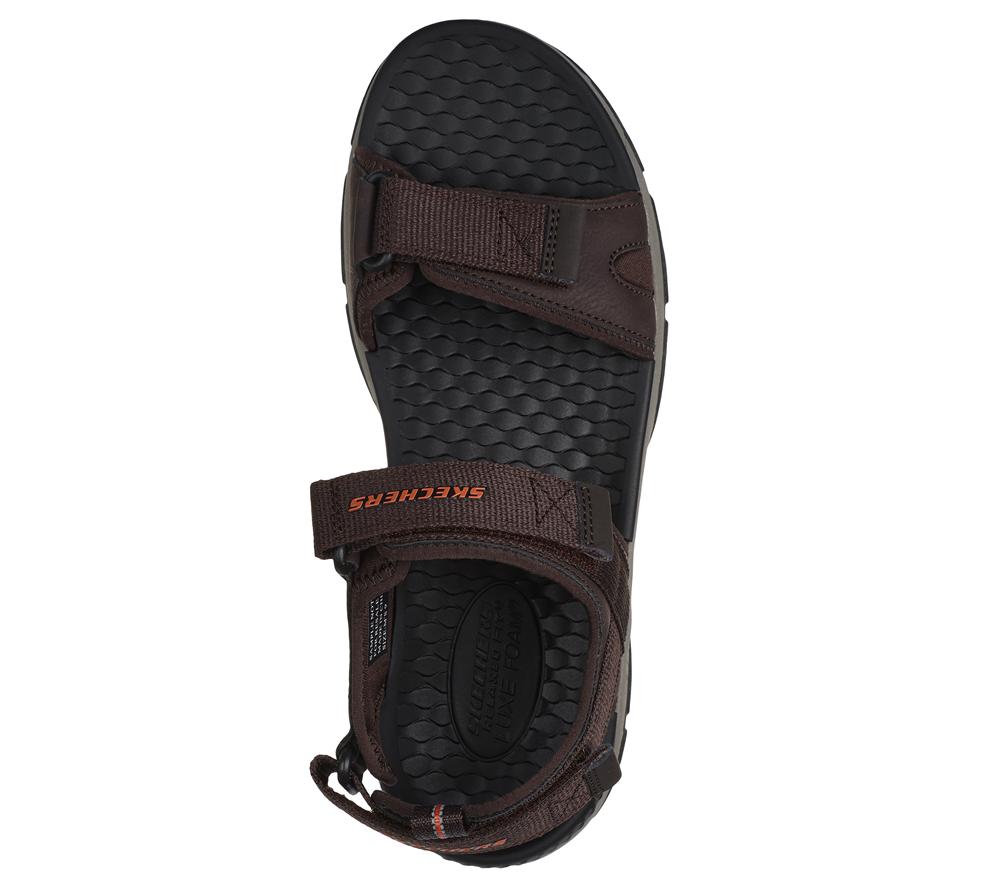Men Skechers Relaxed Fit: Tresmen - Ryer Sandals Chocolate Brown  USA |  4801-ZVSLG