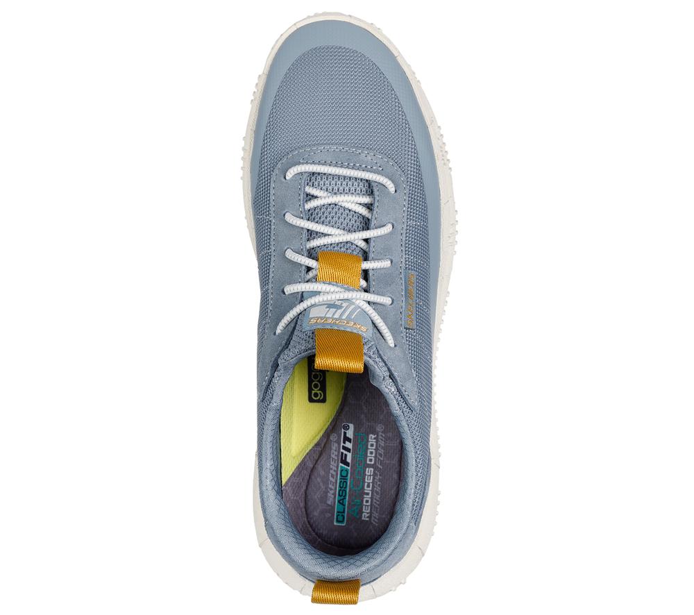 Men Skechers Revo - Kelce Slip On Shoes Light Blue  USA |  5631-GQSZC