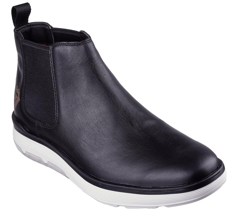 Men Skechers Rolling Stones Mark Nason: Casual Glide Cell Boots Black  USA |  3065-CUDVY