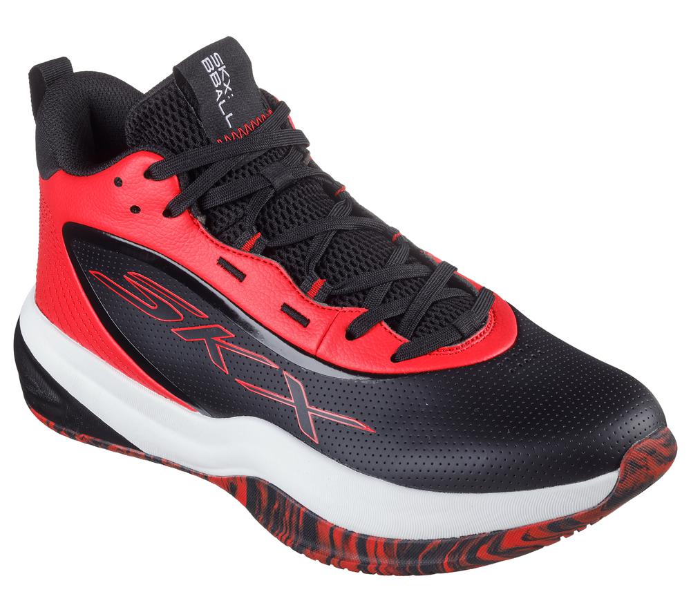 Men Skechers SKX LEAGUE Sneakers Black / Red  USA |  7648-DFPVM