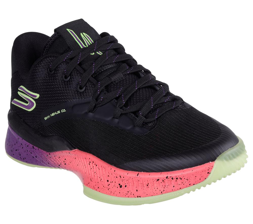Men Skechers SKX NEXUS Sneakers Black / Purple / Pink  USA |  4063-QRCTM