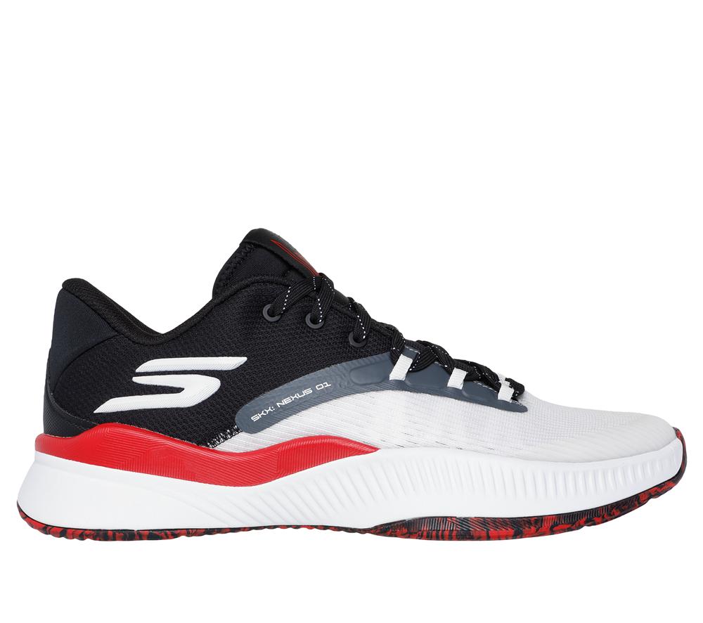 Men Skechers SKX NEXUS Sneakers White / Black / Red  USA |  8219-TRUKX