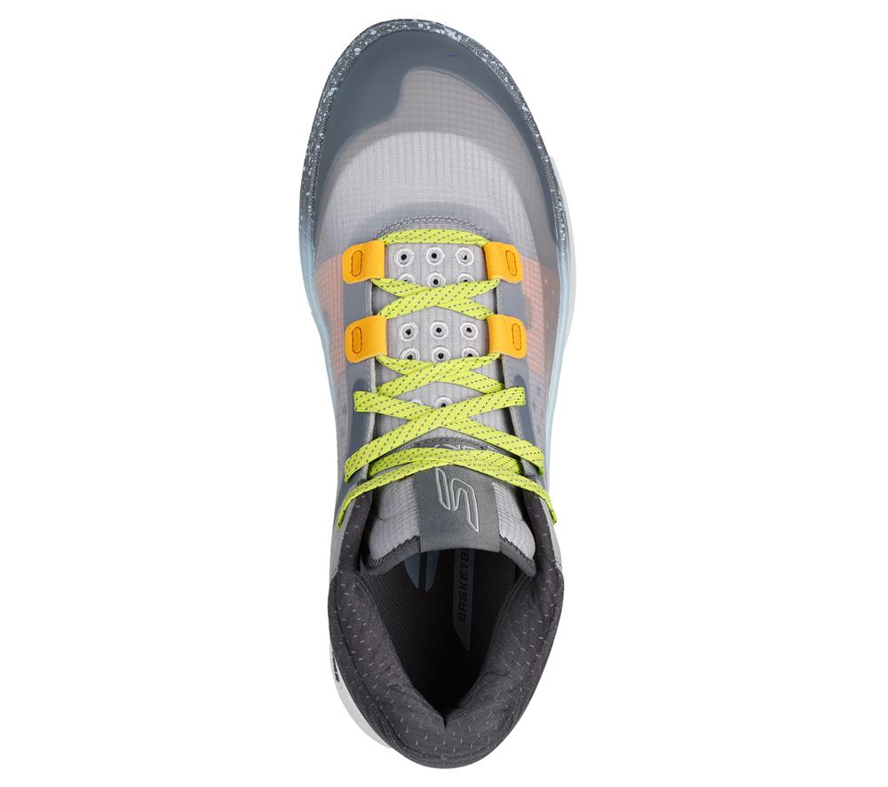 Men Skechers SKX RESAGRIP Lace Up Grey / Yellow  USA |  0724-RPCMW