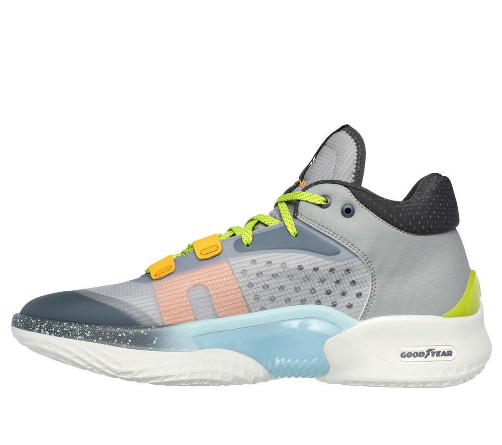 Men Skechers SKX RESAGRIP Lace Up Grey / Yellow  USA |  0724-RPCMW