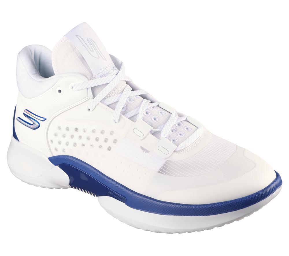 Men Skechers SKX RESAGRIP Lace Up White / Blue / Lime  USA |  1286-MPOUQ