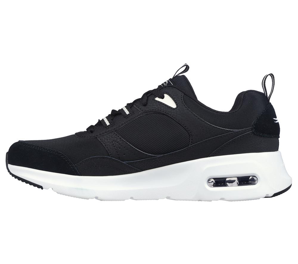 Men Skechers Skech-Air Court - Homegrown Lace Up Black / White  USA |  2741-BODQC