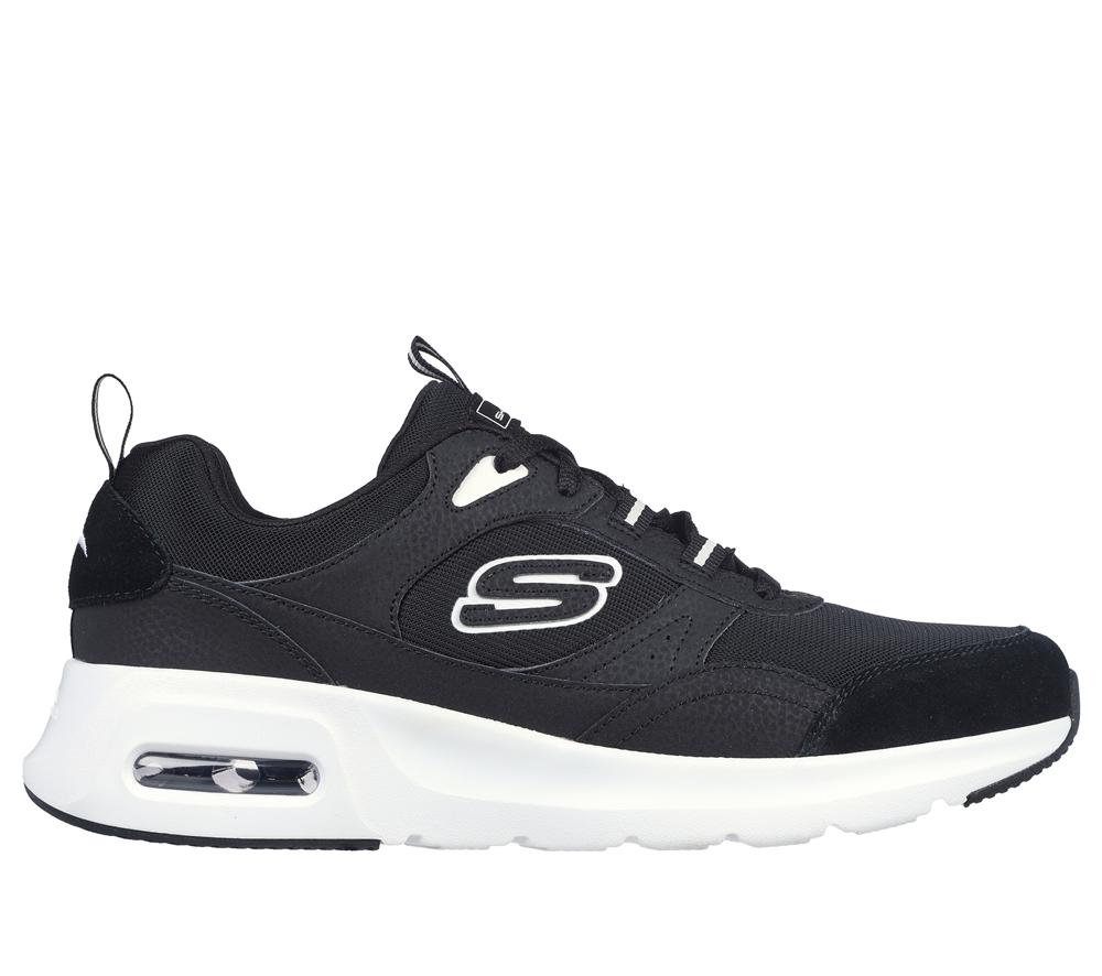 Men Skechers Skech-Air Court - Homegrown Lace Up Black / White  USA |  2741-BODQC