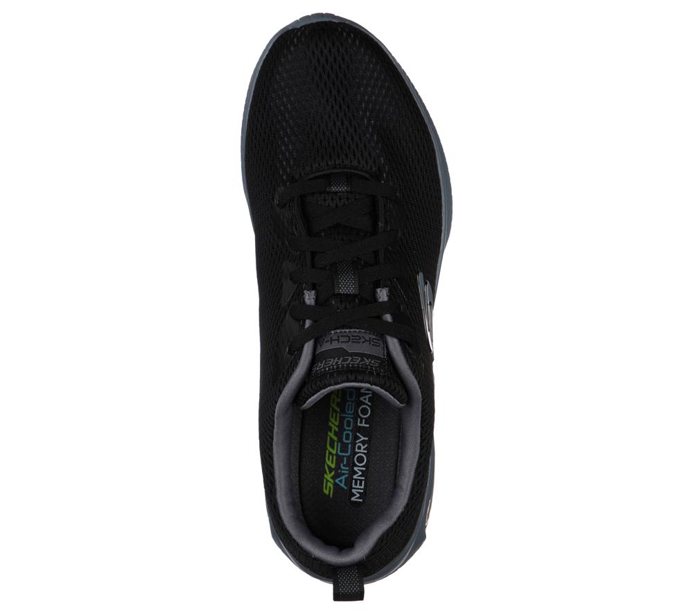 Men Skechers Skech-Air Dyna-Air Lace Up Black / Charcoal  USA |  8310-HLNIF