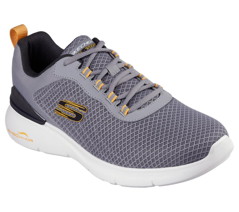 Men Skechers Skech-Air Dynamight 2.0 - Durron Sneakers Charcoal / Yellow  USA |  7406-YINOG