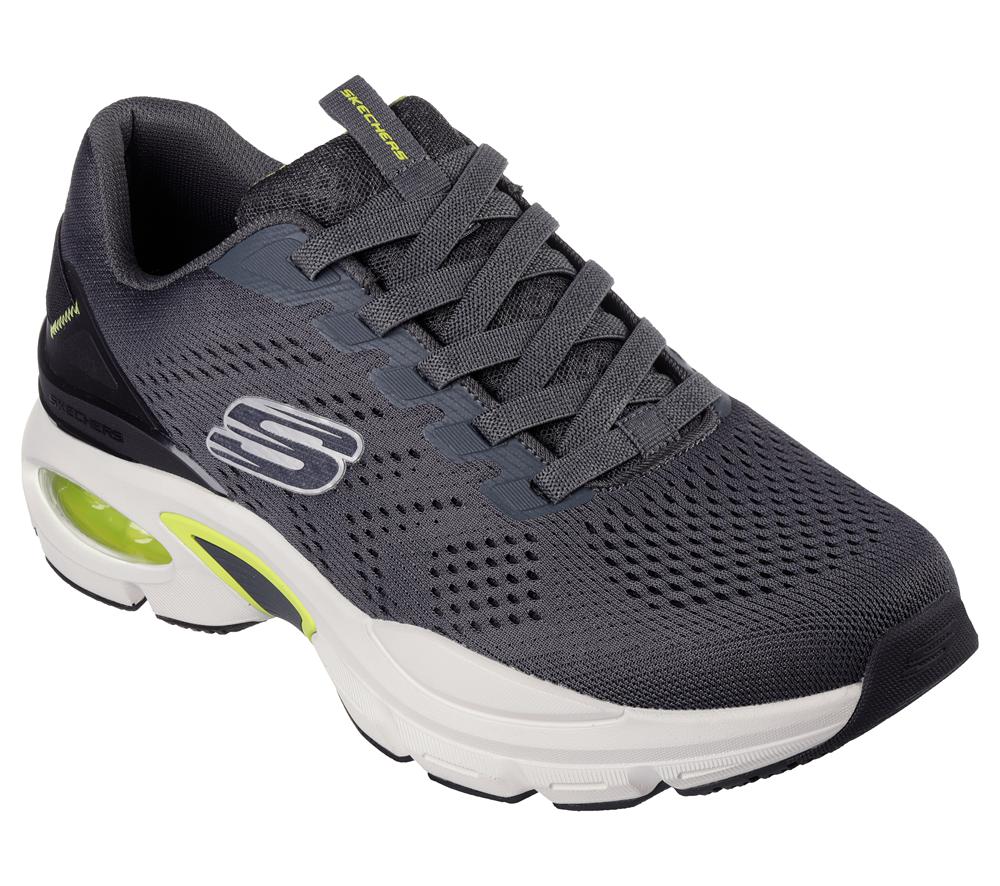 Men Skechers Skech-Air Ventura Slip On Shoes Charcoal / Lime  USA |  6092-PNOTA