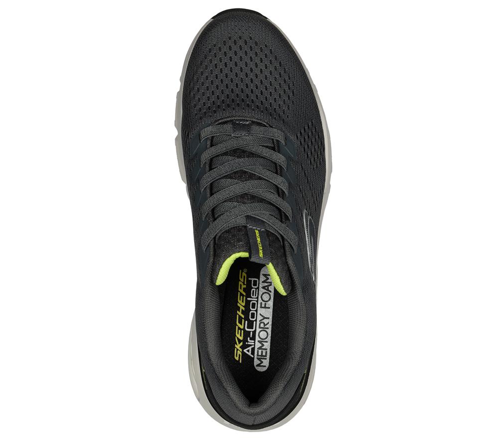 Men Skechers Skech-Air Ventura Sneakers Charcoal / Lime  USA |  3628-RVWZI