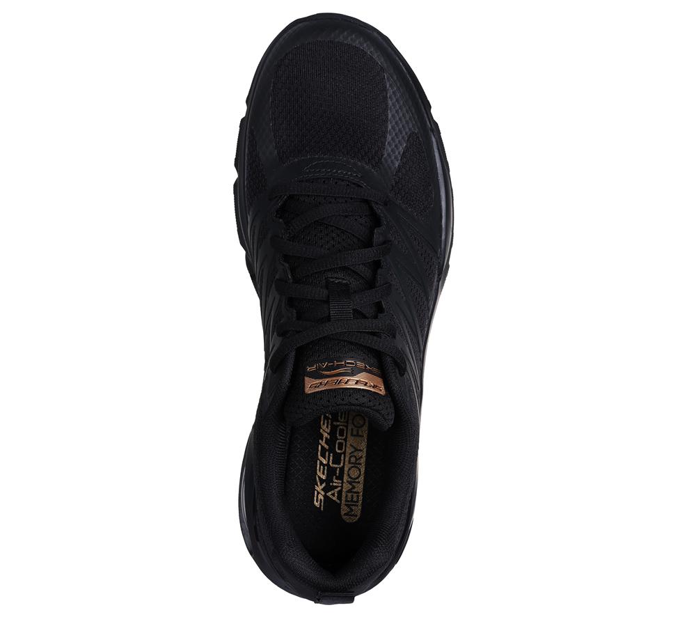 Men Skechers Skech-Air Ventura - Revell Lace Up Black  USA |  7541-ODBEQ