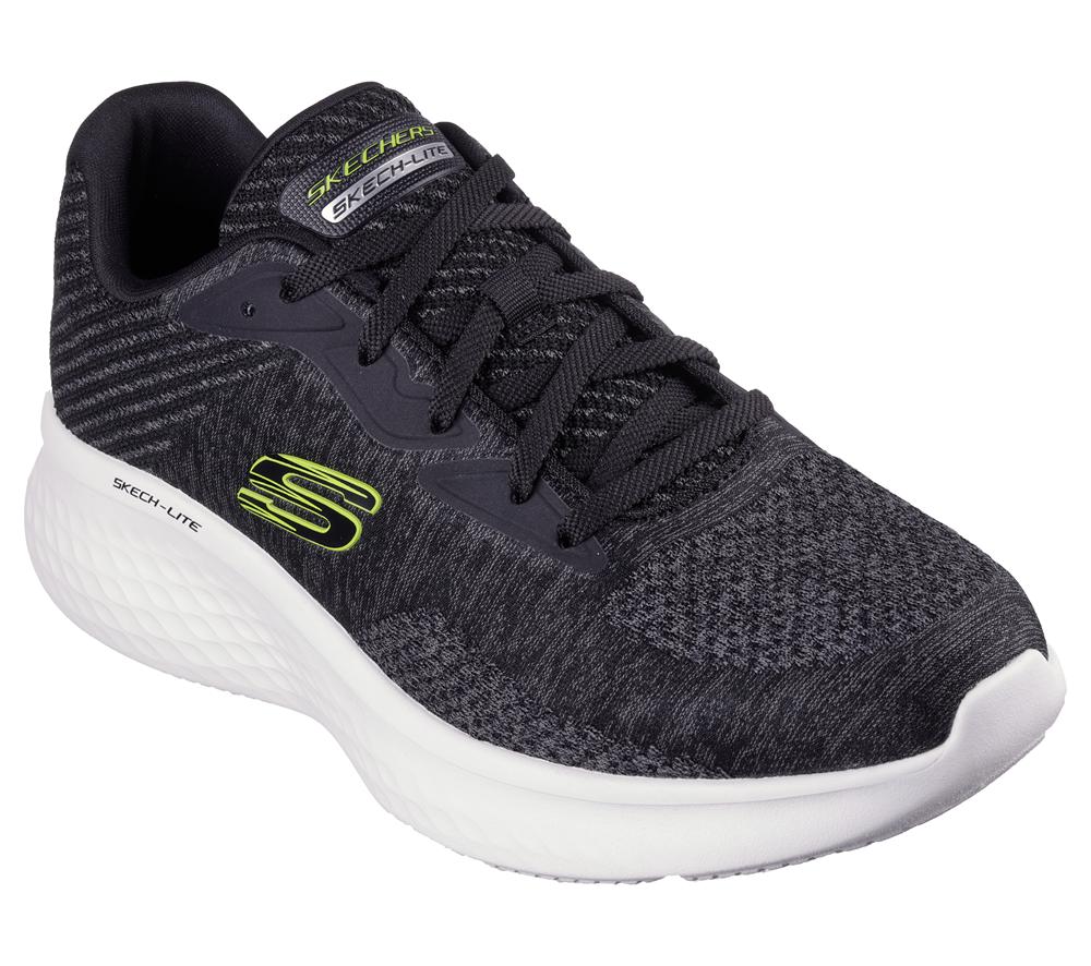 Men Skechers Skech-Lite Pro - Faregrove Sneakers Black / Lime  USA |  2134-EOXQJ