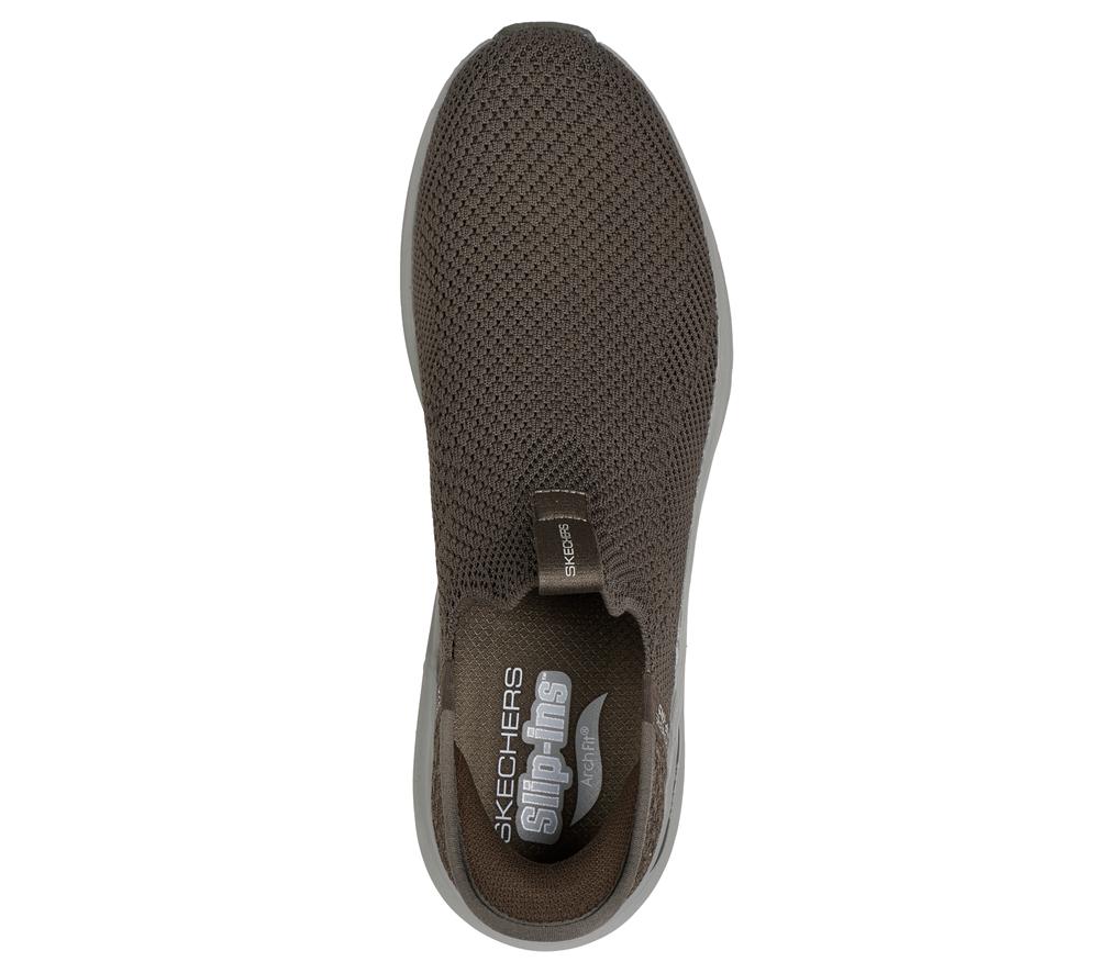 Men Skechers Slip-ins: Arch Fit 2.0 - Crayn Slip On Shoes Olive  USA |  4601-DBRWT