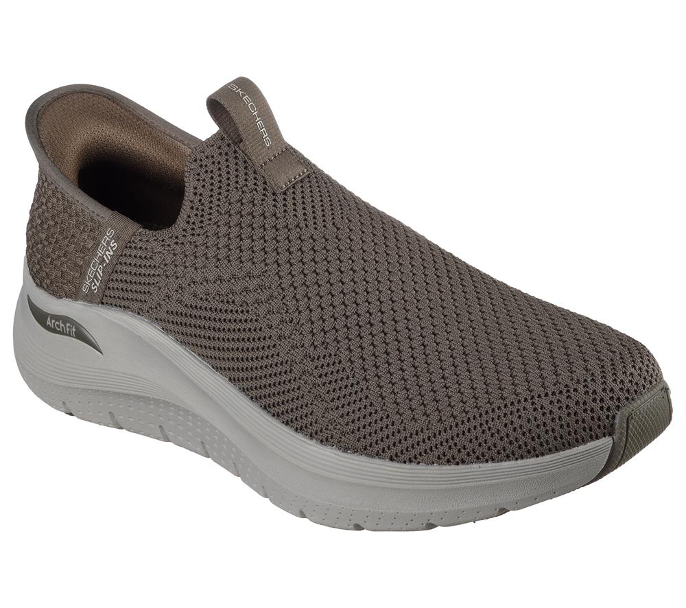 Men Skechers Slip-ins: Arch Fit 2.0 - Crayn Slip On Shoes Olive  USA |  4601-DBRWT