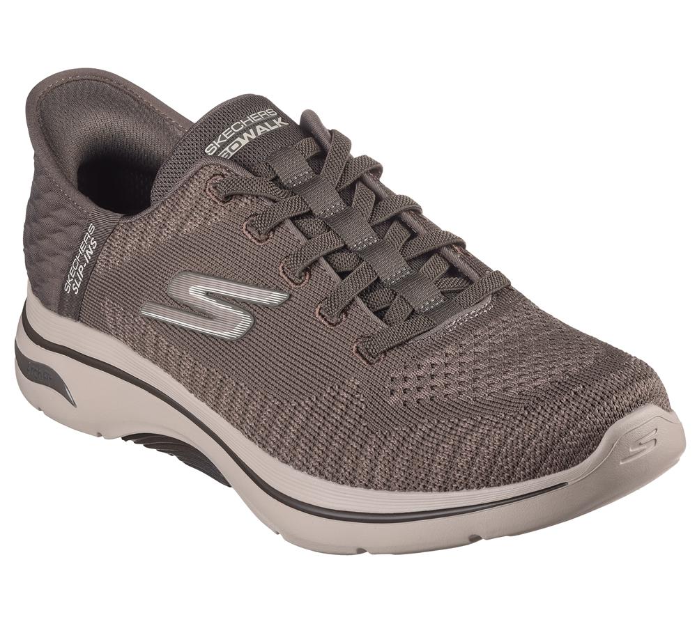 Men Skechers Slip-ins: Arch Fit 2.0 - Grand Select 2 Slip On Shoes Taupe Brown  USA |  2457-SNFAX