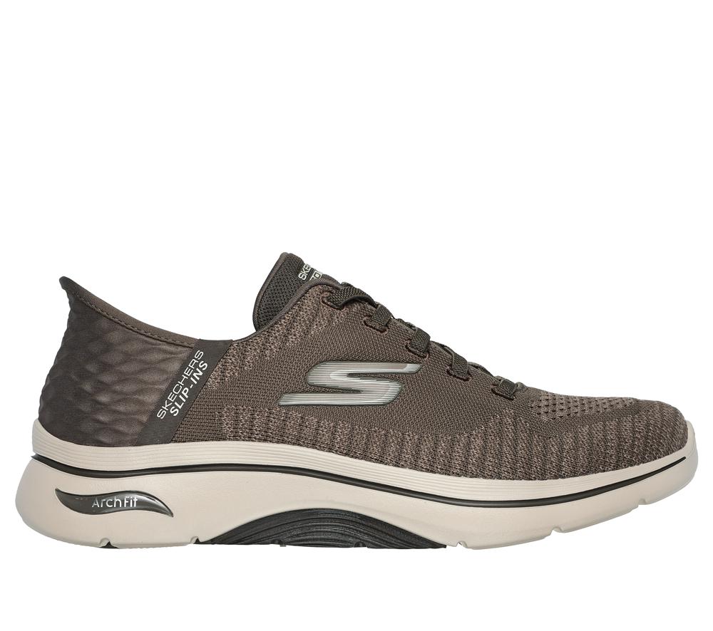 Men Skechers Slip-ins: Arch Fit 2.0 - Grand Select 2 Slip On Shoes Taupe Brown  USA |  2457-SNFAX