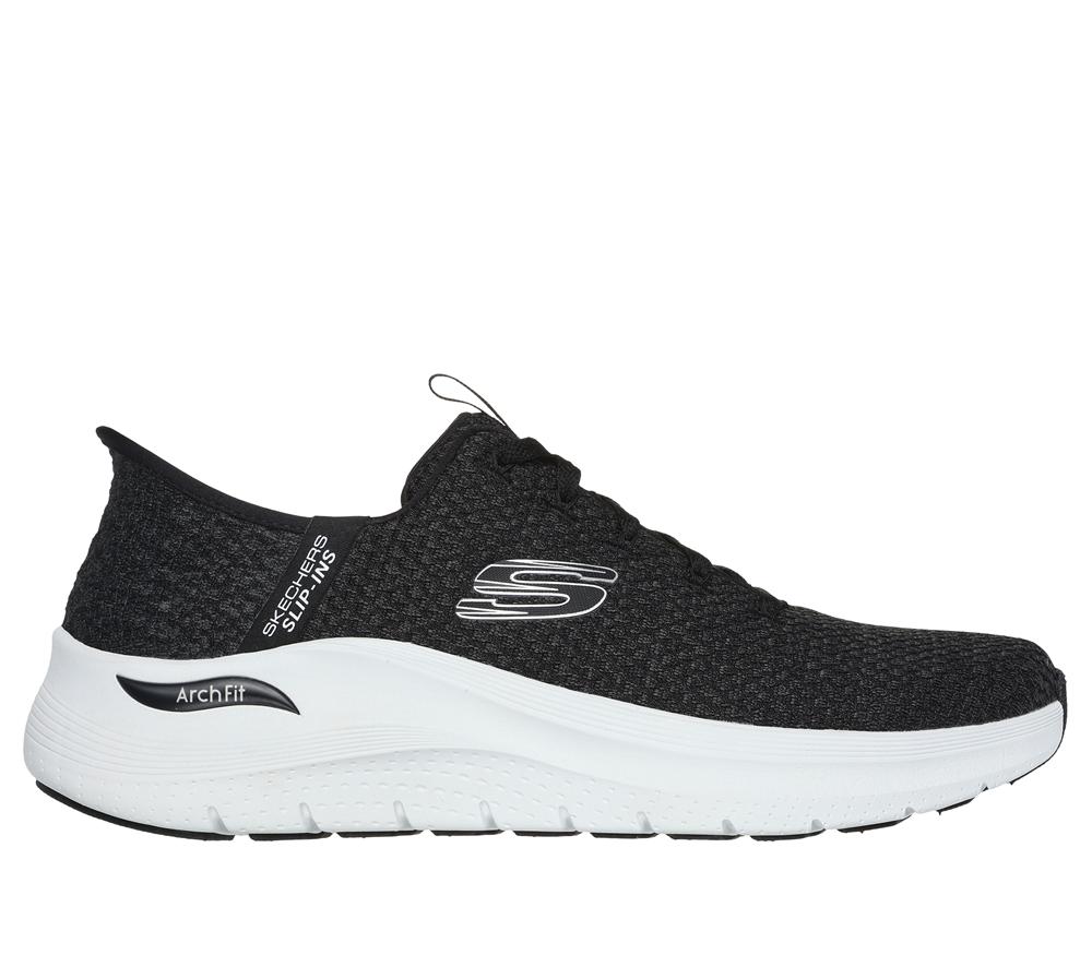 Men Skechers Slip-ins: Arch Fit 2.0 - Look Ahead Slip On Shoes Black / White  USA |  5729-ZGSOT