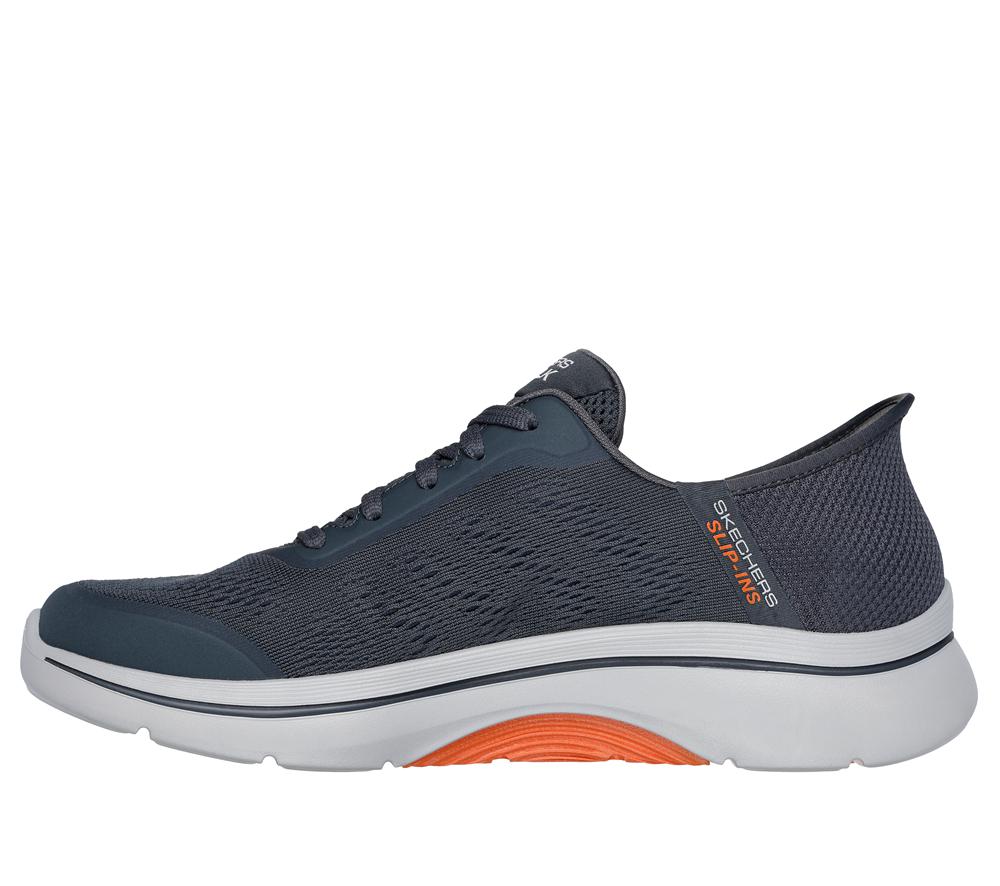 Men Skechers Slip-ins: Arch Fit 2.0 - Simplicity 2 Hands Free Slip Ins Charcoal / Orange  USA |  2597-WNVLF