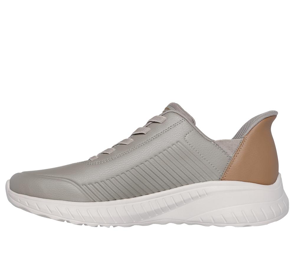 Men Skechers Slip-ins: BOBS Sport Squad Chaos Slip On Shoes Taupe Brown  USA |  3069-RSYQN