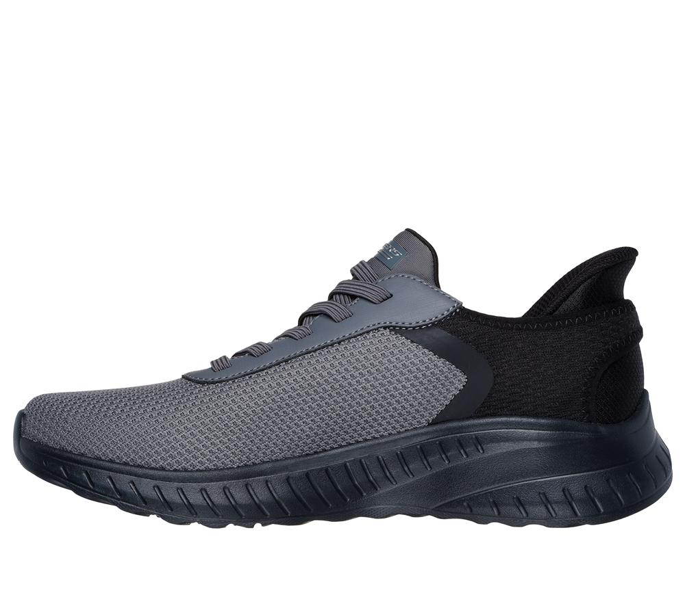 Men Skechers Slip-ins: BOBS Sport Squad Chaos Slip On Shoes Dark Grey  USA |  2340-BQIRZ