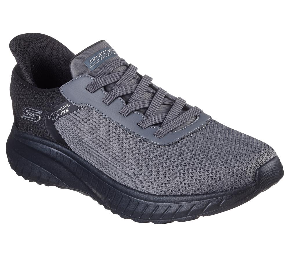Men Skechers Slip-ins: BOBS Sport Squad Chaos Slip On Shoes Dark Grey  USA |  2340-BQIRZ