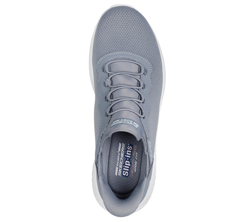 Men Skechers Slip-ins: BOBS Sport Squad Chaos Slip On Shoes Grey  USA |  7864-KBNIU