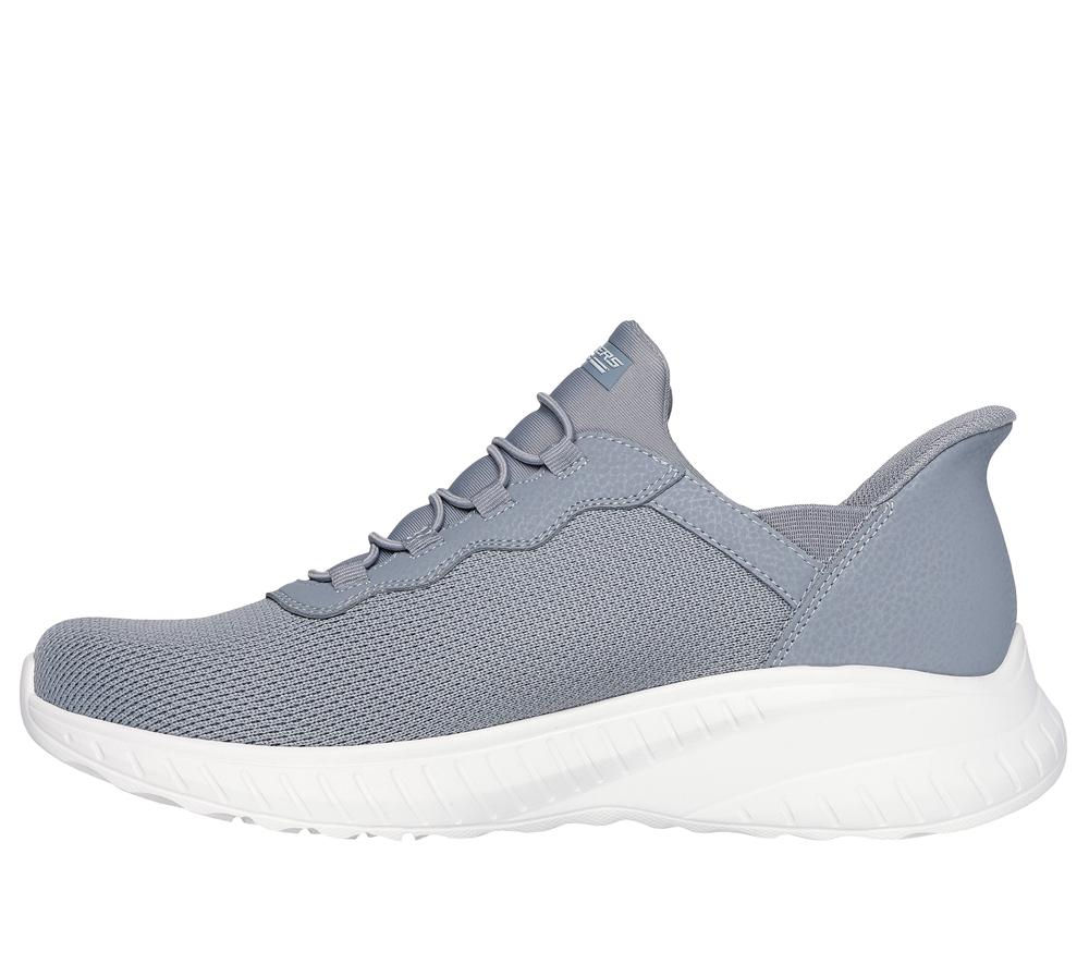 Men Skechers Slip-ins: BOBS Sport Squad Chaos Slip On Shoes Grey  USA |  7864-KBNIU