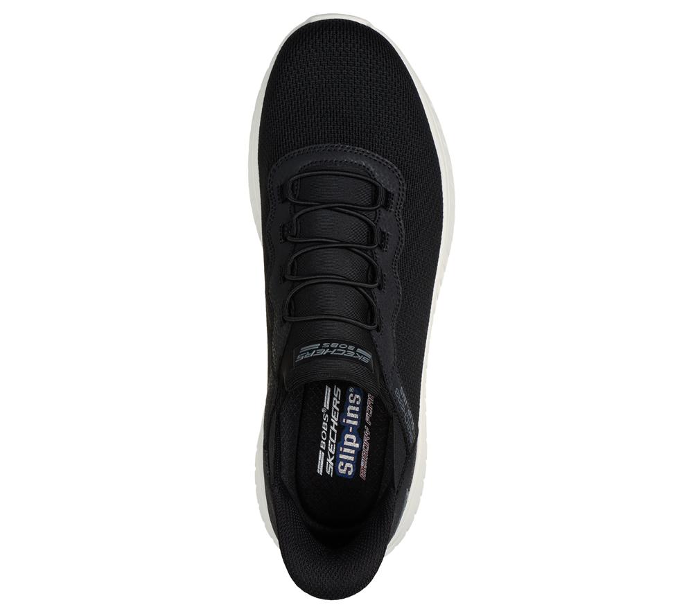 Men Skechers Slip-ins: BOBS Sport Squad Chaos Slip On Shoes Black  USA |  0347-WALJC