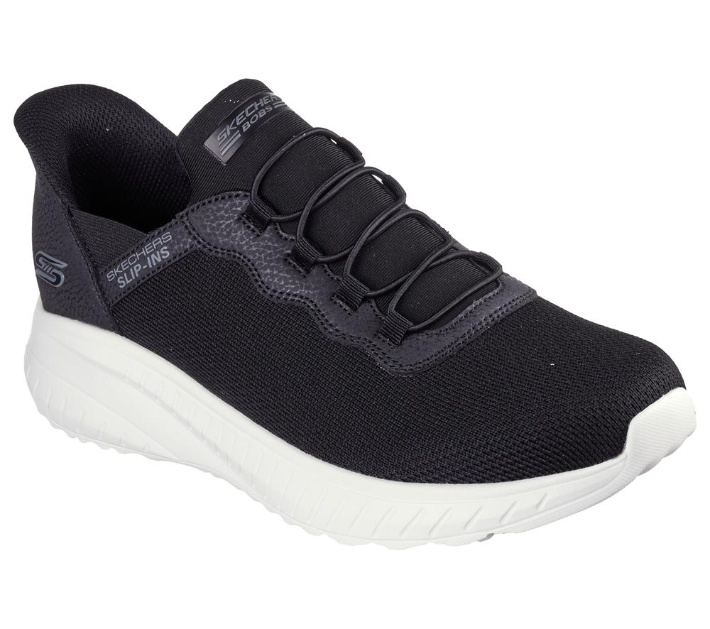 Men Skechers Slip-ins: BOBS Sport Squad Chaos Slip On Shoes Black  USA |  0347-WALJC