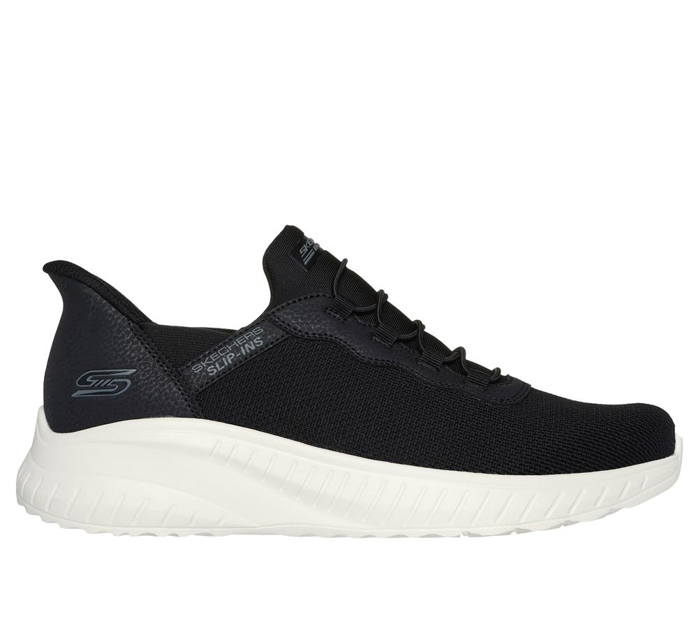 Men Skechers Slip-ins: BOBS Sport Squad Chaos Slip On Shoes Black  USA |  0347-WALJC
