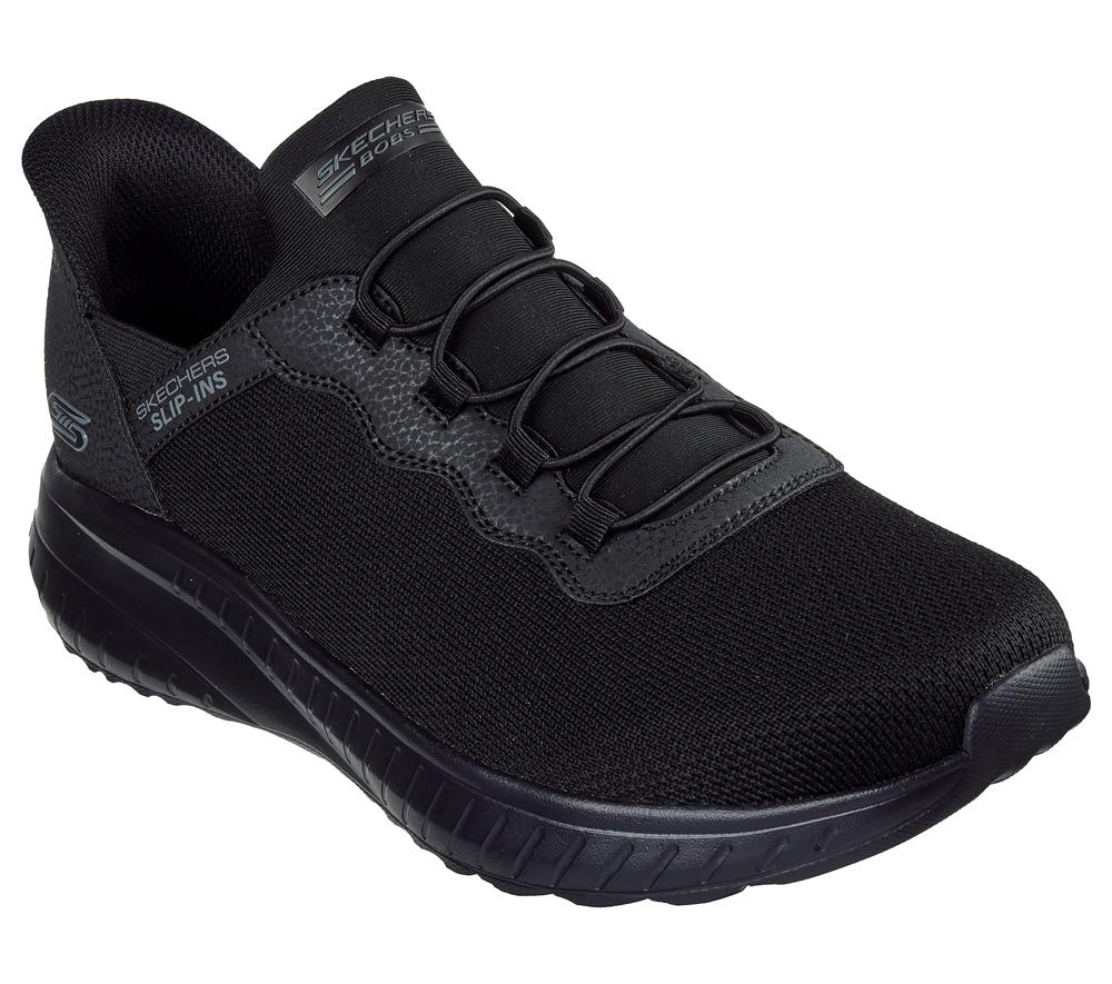 Men Skechers Slip-ins: BOBS Sport Squad Chaos Slip On Shoes Black  USA |  3708-EPCTB