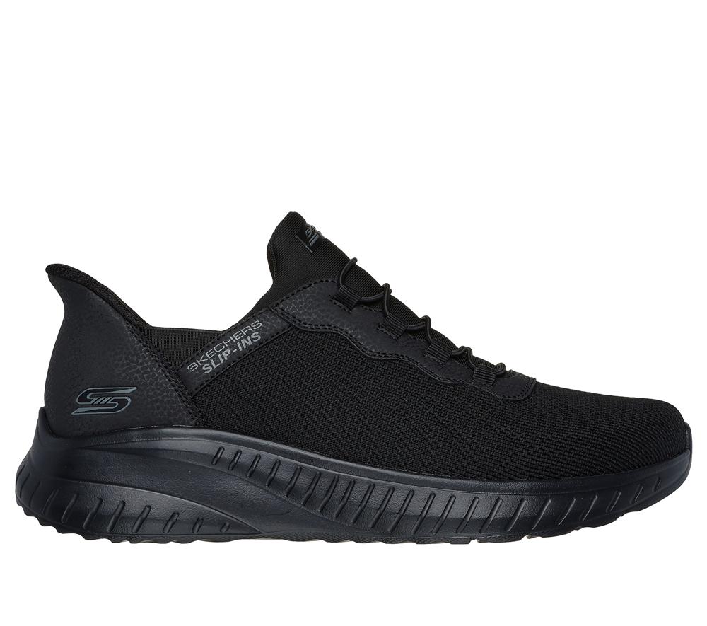 Men Skechers Slip-ins: BOBS Sport Squad Chaos Slip On Shoes Black  USA |  3708-EPCTB