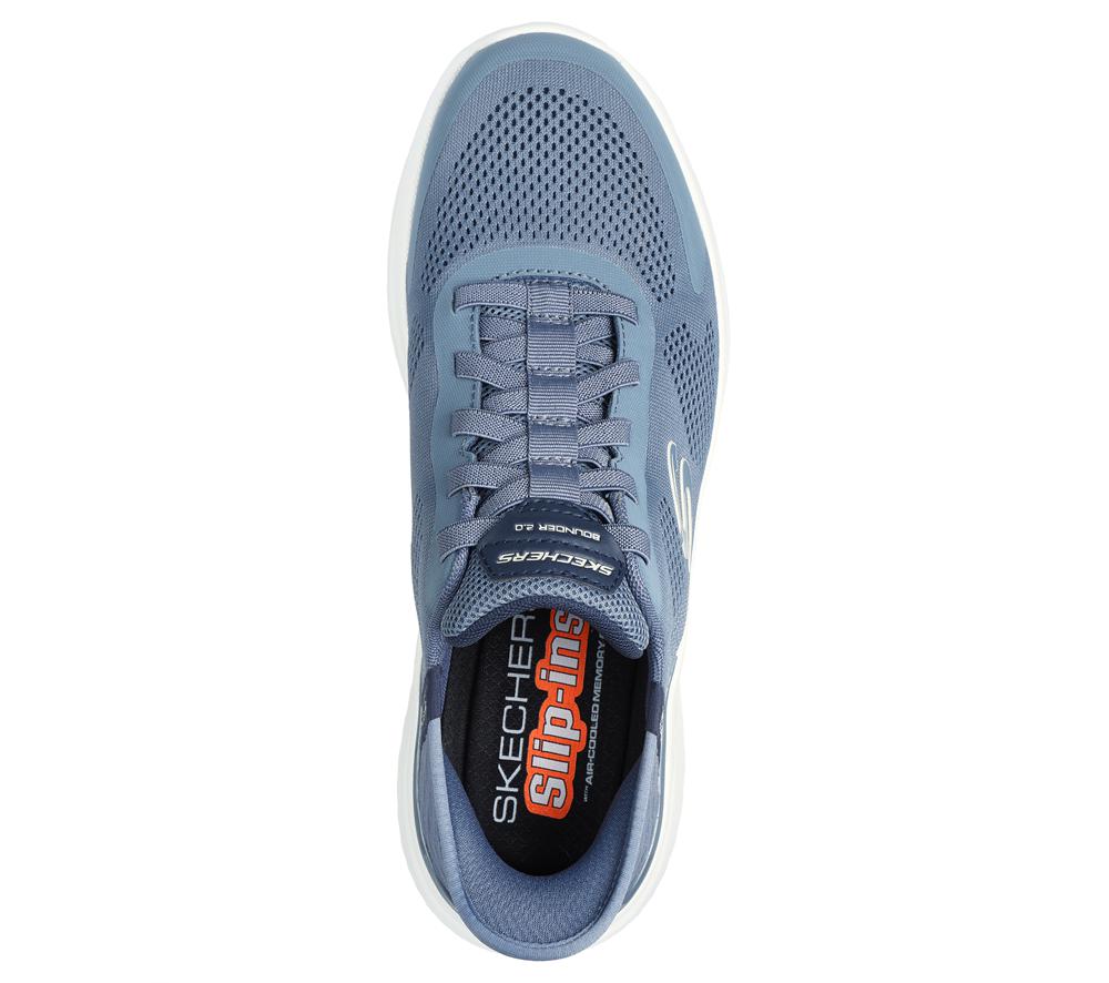 Men Skechers Slip-ins: Bounder 2.0 - Emerged Slip On Shoes Slate Light Navy Blue  USA |  2164-YZAWD