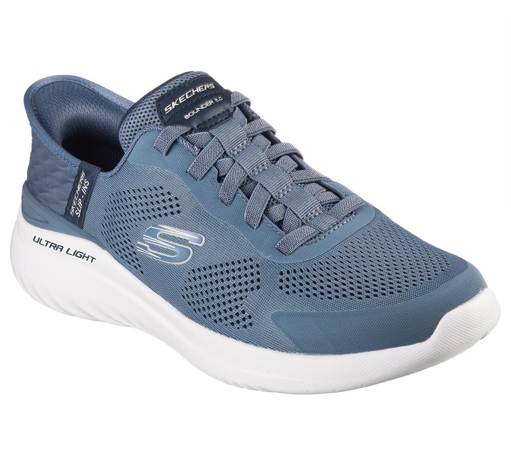 Men Skechers Slip-ins: Bounder 2.0 - Emerged Slip On Shoes Slate Light Navy Blue  USA |  2164-YZAWD