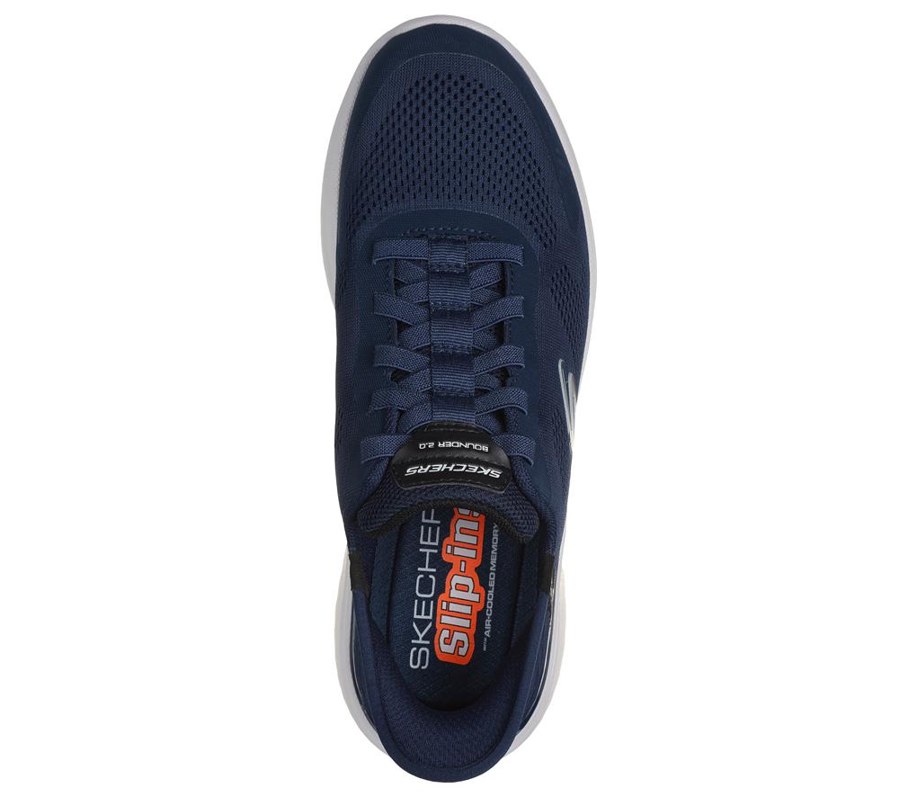 Men Skechers Slip-ins: Bounder 2.0 - Emerged Slip On Shoes Navy  USA |  1654-BNPKX