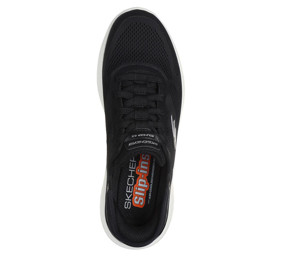 Men Skechers Slip-ins: Bounder 2.0 - Emerged Slip On Shoes Black / White  USA |  3956-IALTB