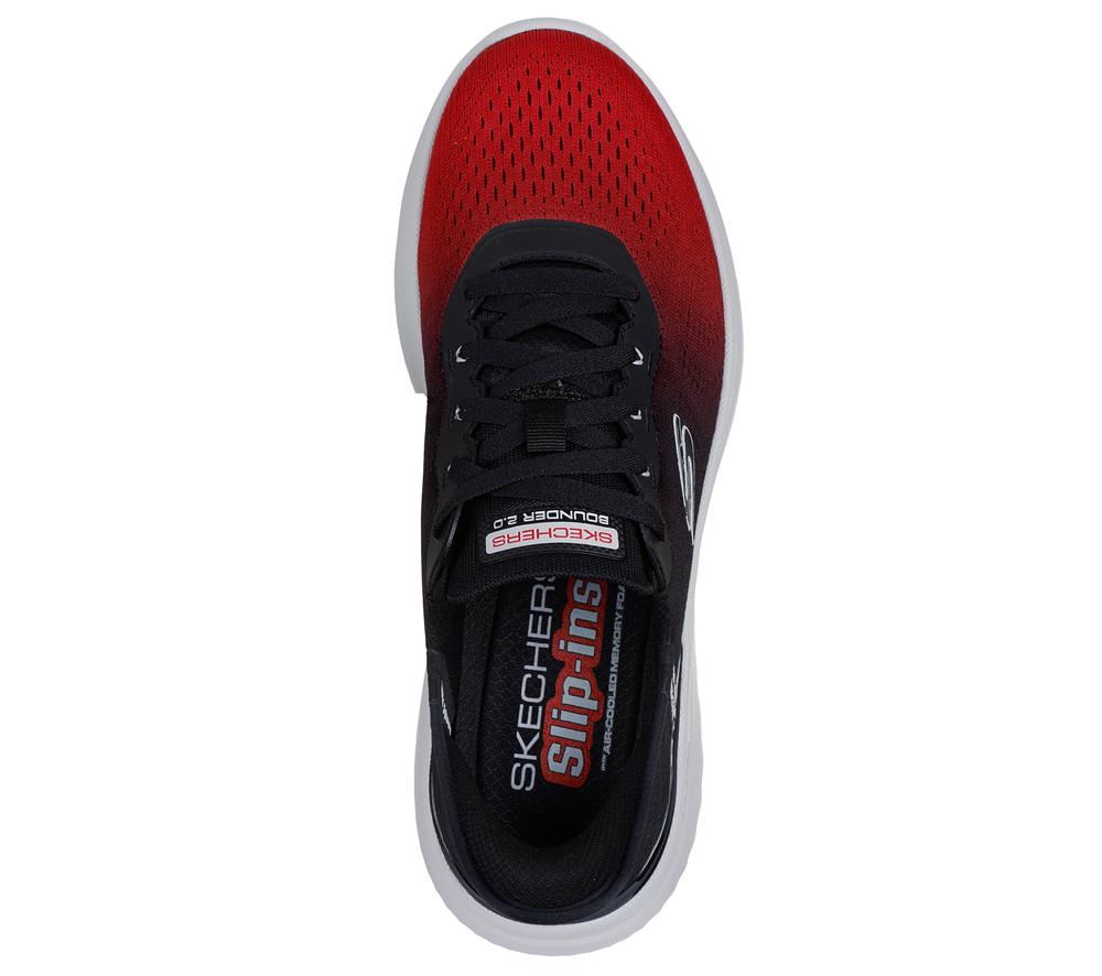 Men Skechers Slip-ins: Bounder 2.0 - Tellem Sneakers Black / Red  USA |  1678-VABDX