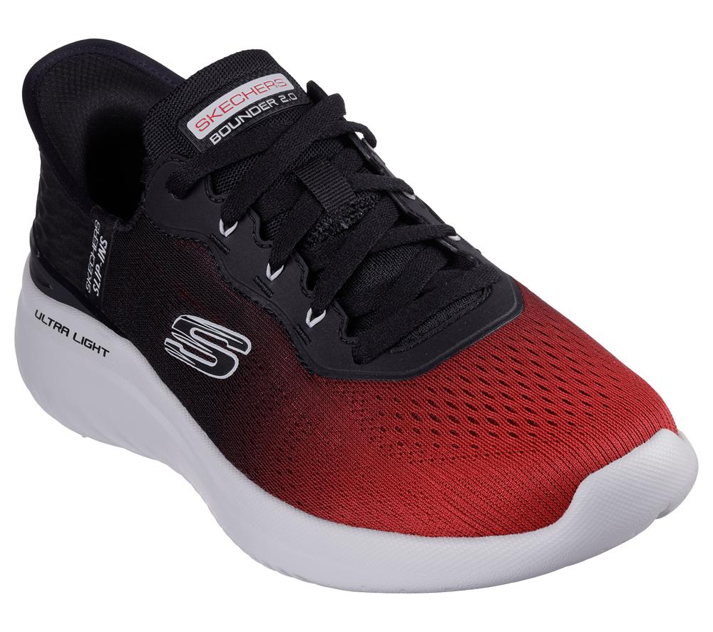 Men Skechers Slip-ins: Bounder 2.0 - Tellem Sneakers Black / Red  USA |  1678-VABDX