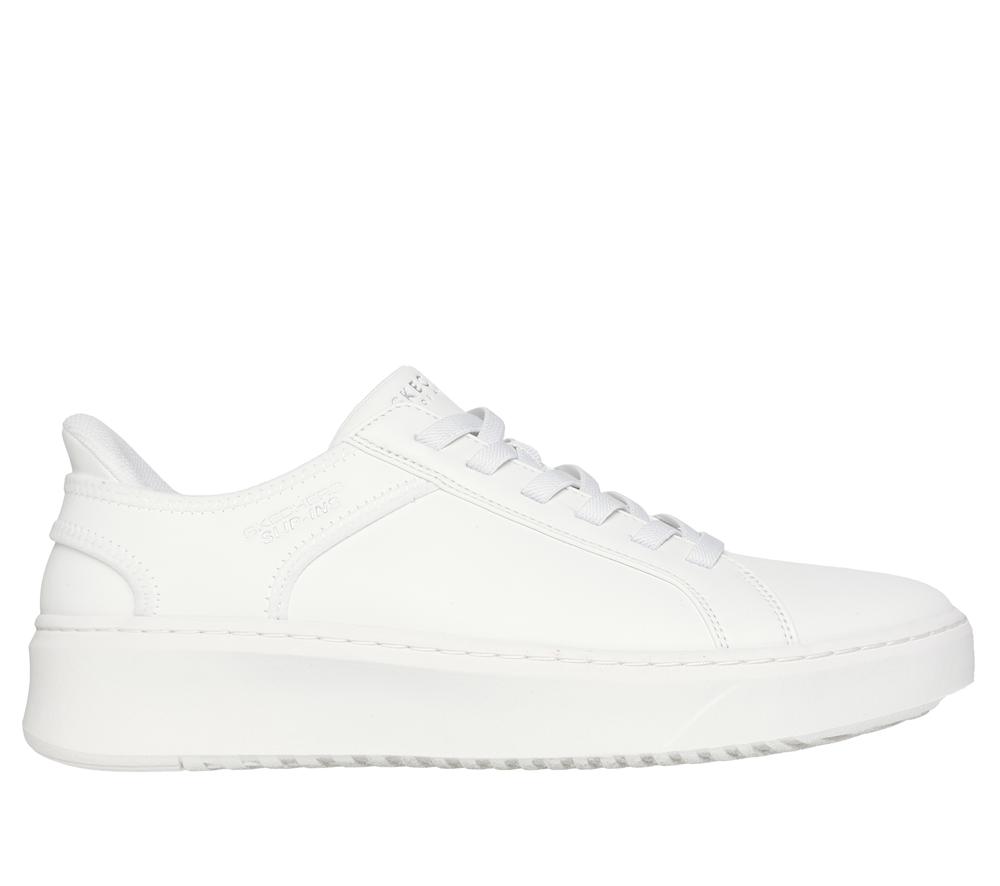 Men Skechers Slip-ins: Court Break - Double Vented Hands Free Slip Ins White  USA |  9068-POLDT