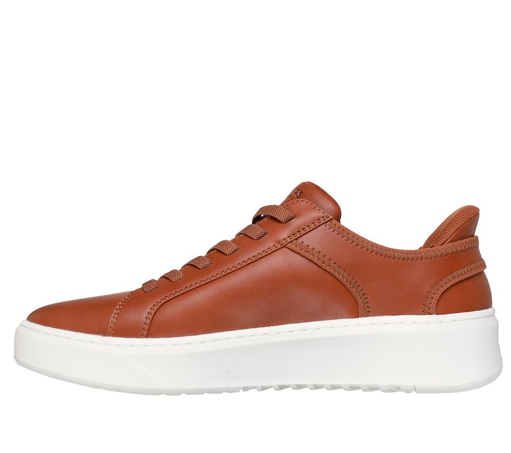 Men Skechers Slip-ins: Court Break - Double Vented Hands Free Slip Ins Cognac Brown  USA |  0165-PUIEL