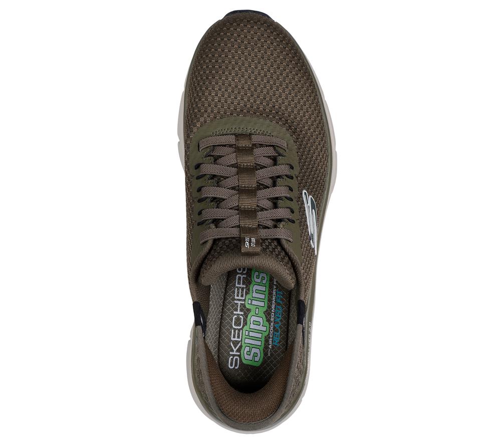 Men Skechers Slip-ins: D'Lux Walker 2.0 - Taurrel Slip On Shoes Olive  USA |  9310-PQCOT
