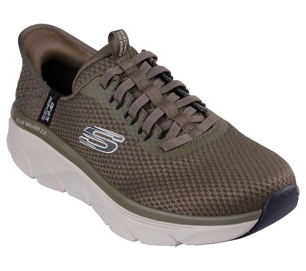 Men Skechers Slip-ins: D'Lux Walker 2.0 - Taurrel Slip On Shoes Olive  USA |  9310-PQCOT
