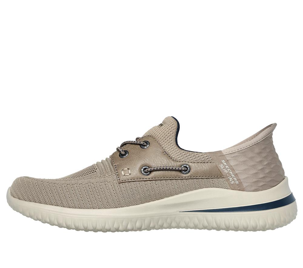 Men Skechers Slip-ins: Delson 3.0 - Roth Hands Free Slip Ins Taupe Brown  USA |  7498-GTHKW