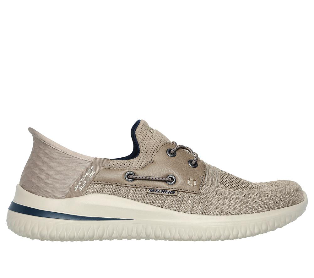 Men Skechers Slip-ins: Delson 3.0 - Roth Hands Free Slip Ins Taupe Brown  USA |  7498-GTHKW