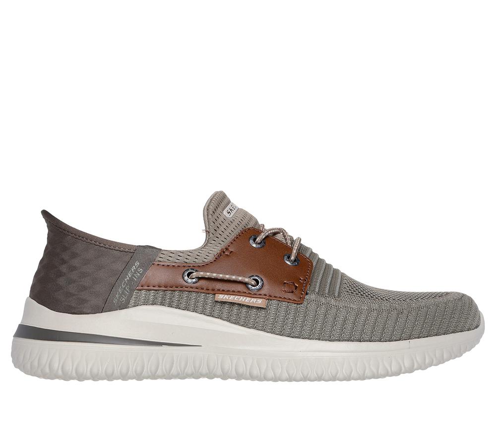 Men Skechers Slip-ins: Delson 3.0 - Roth Hands Free Slip Ins Green  USA |  7618-ISFDR