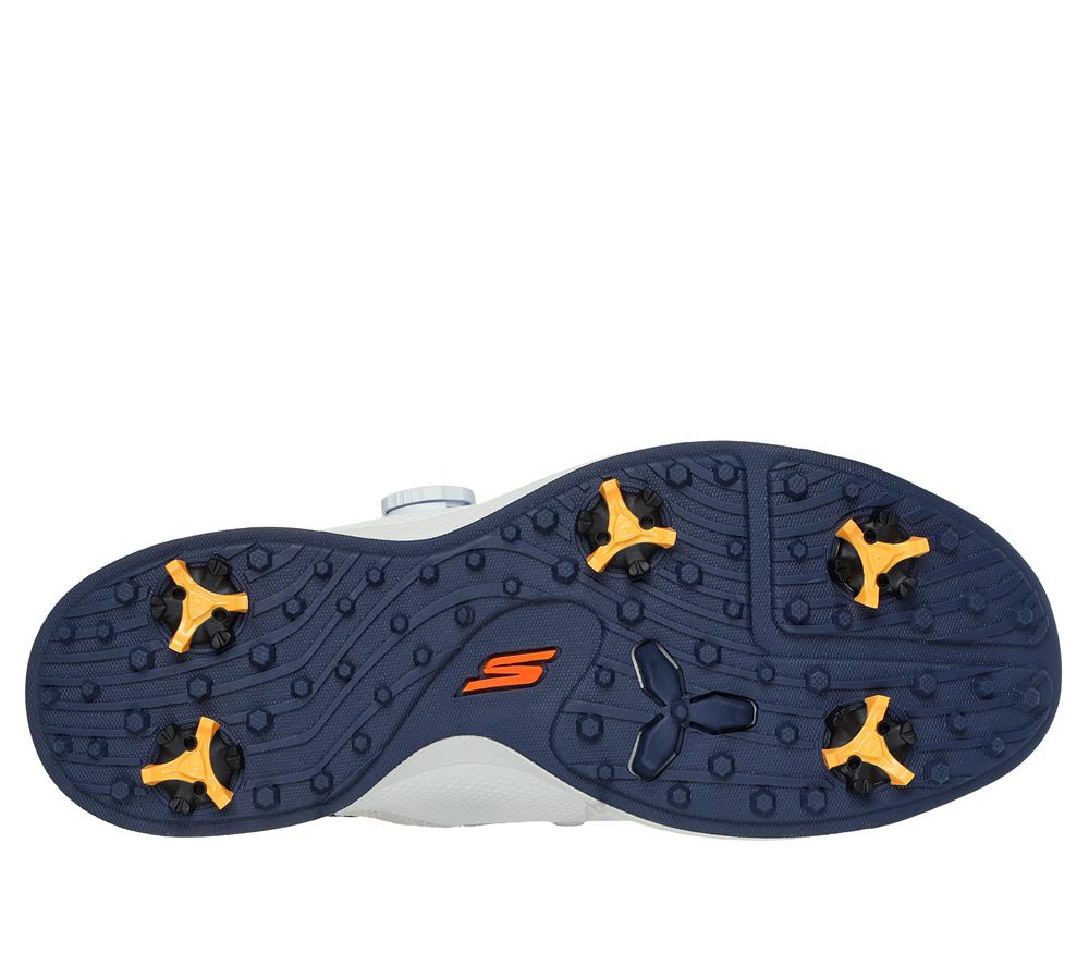 Men Skechers Slip-ins: GO GOLF Elite Vortex Slip On Shoes White / Navy  USA |  3065-WTOFX