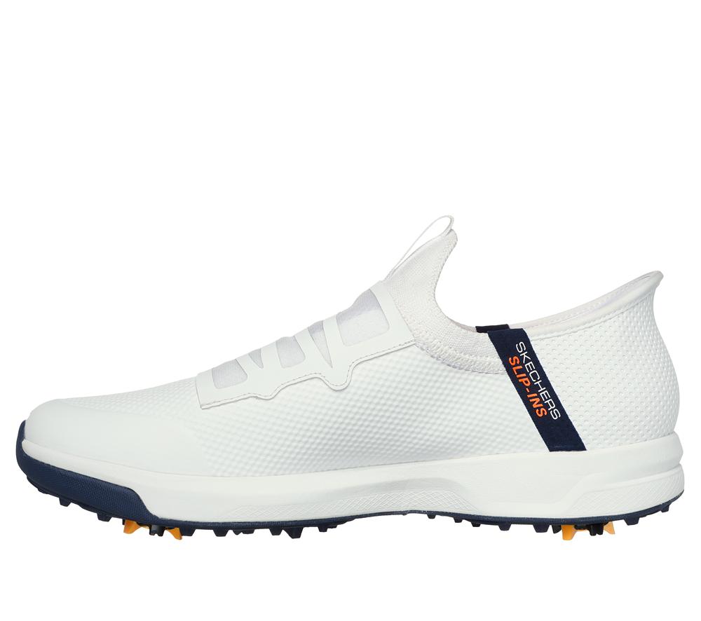 Men Skechers Slip-ins: GO GOLF Elite Vortex Slip On Shoes White / Navy  USA |  3065-WTOFX